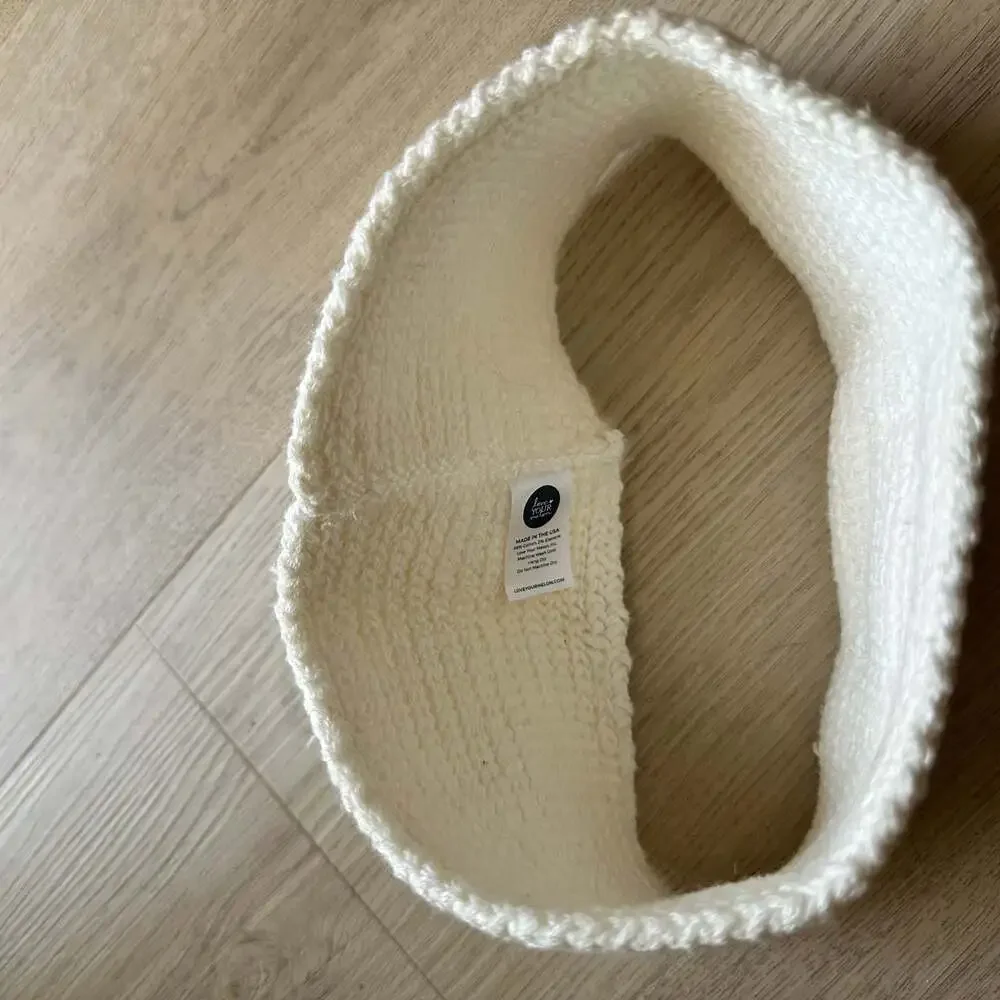 Love Your Melon Cream Cotton Ribbed Knit Headband Ear Warmer